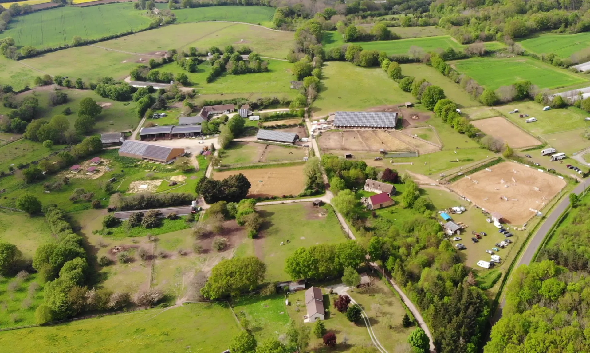 Vue aérienne des écuries